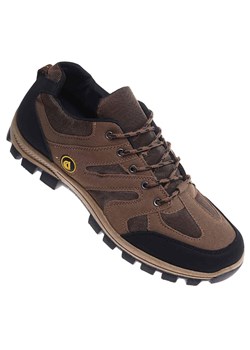 Męskie buty trekkingowe Duże rozmiary Brązowe /D3-1 18194 T435/ ze sklepu Pantofelek24.pl w kategorii Buty trekkingowe męskie - zdjęcie 186214903