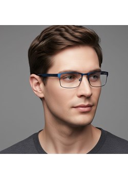 Męskie elastyczne oprawki korekcyjne okulary zerówki 990C niebieskie ze sklepu Stylion w kategorii Oprawki do okularów męskich - zdjęcie 186214983