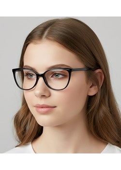 Okulary zerówki Kocie oczy oprawki korekcyjne medium AM67 czarne ze sklepu Stylion w kategorii Oprawki do okularów damskie - zdjęcie 186214984