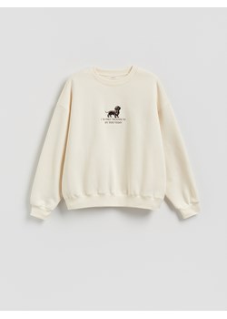 Reserved - Bluza z ozdobnym haftem - kremowy ze sklepu Reserved w kategorii Bluzy damskie - zdjęcie 186215050