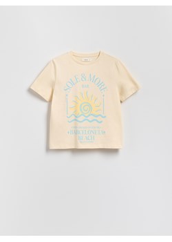 Reserved - T-shirt z nadrukiem - złamana biel ze sklepu Reserved w kategorii Bluzki damskie - zdjęcie 186215073