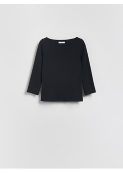 Reserved - Bawełniany longsleeve - czarny ze sklepu Reserved w kategorii Bluzki damskie - zdjęcie 186215903