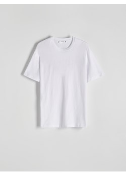 Reserved - Bawełniany t-shirt regular fit - biały ze sklepu Reserved w kategorii T-shirty męskie - zdjęcie 186216114