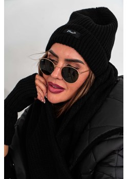 zimowy komplet tmc ii 3w1 polski producent top moda collection - czarny ze sklepu STYLOWO w kategorii Komplety czapka i szalik damskie - zdjęcie 186219060