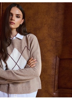 Mohito - Sweter z domieszką wełny - beżowy ze sklepu Mohito w kategorii Swetry damskie - zdjęcie 186222093