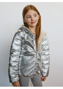 Reserved - Dwustronna kurtka - srebrny ze sklepu Reserved w kategorii Kurtki dziewczęce - zdjęcie 186222451