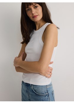 Reserved - Bawełniany top - biały ze sklepu Reserved w kategorii Bluzki damskie - zdjęcie 186222543