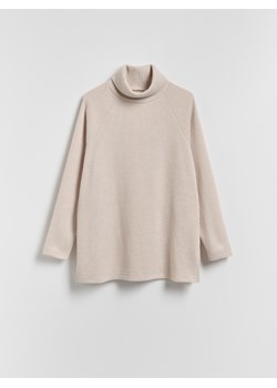 Reserved - Długa bluza z golfem - beżowy ze sklepu Reserved w kategorii Bluzy damskie - zdjęcie 186228673