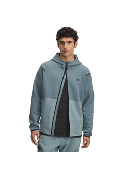 Męska bluza dresowa rozpinana z kapturem Under Armour UA Unstoppable Flc Fz Hd Eu - niebieska ze sklepu Sportstylestory.com w kategorii Bluzy męskie - zdjęcie 186230110