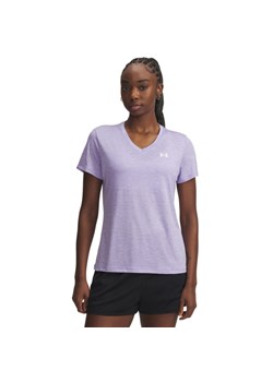 Damska koszulka treningowa Under Armour Tech SSV- Twist - fioletowa ze sklepu Sportstylestory.com w kategorii Bluzki damskie - zdjęcie 186230131