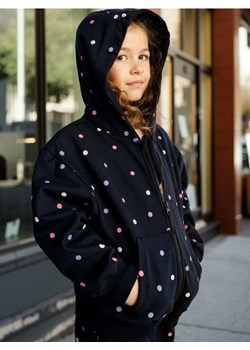 Sinsay - Bluza hoodie w kropki - czarny ze sklepu Sinsay w kategorii Bluzy dziewczęce - zdjęcie 186231354