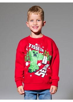 Sinsay - Bluza crewneck z motywem świątecznym Minecraft - czerwony ze sklepu Sinsay w kategorii Bluzy chłopięce - zdjęcie 186231362