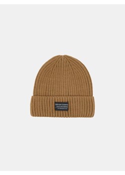 Sinsay - Prążkowana czapka beanie - beżowy ze sklepu Sinsay w kategorii Czapki zimowe męskie - zdjęcie 186231401
