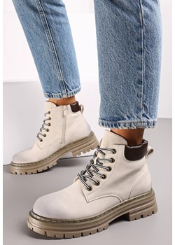 Beżowe Traperki z Lekkim Ociepleniem Malak ze sklepu born2be.pl w kategorii Workery damskie - zdjęcie 186231624