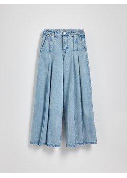 Reserved - Jeansy wide leg z haftem - niebieski ze sklepu Reserved w kategorii Jeansy damskie - zdjęcie 186232131