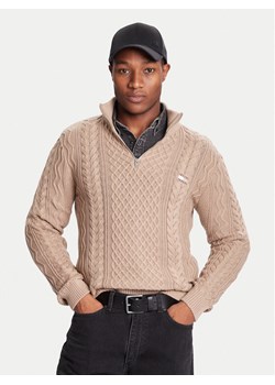 Tommy Jeans Sweter DM0DM22103 Brązowy Regular Fit ze sklepu MODIVO w kategorii Swetry męskie - zdjęcie 186233230