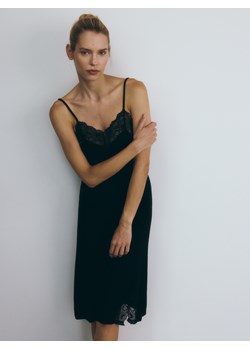 Reserved - Koszula nocna z wiskozy - czarny ze sklepu Reserved w kategorii Koszule nocne - zdjęcie 186240372