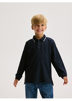 Reserved - Bawełniany longsleeve polo - granatowy ze sklepu Reserved w kategorii T-shirty chłopięce - zdjęcie 186240382