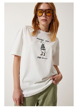 Happiness Istanbul Koszulka w kolorze kremowym ze sklepu Limango Polska w kategorii Bluzki damskie - zdjęcie 186240741