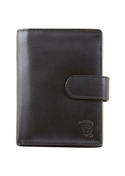 Skórzany pionowy portfel RFID z zapięciem na karty zbliżeniowe (Czarny) ze sklepu Koruma ID Protection w kategorii Portfele męskie - zdjęcie 186242184