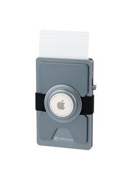 Aluminiowy portfel z wysuwanymi kartami i miejscem na AirTag od Apple (ciemny szary) ze sklepu Koruma ID Protection w kategorii Portfele męskie - zdjęcie 186242344