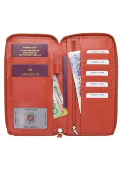 Organizer podróżny na karty bezstykowe oraz paszport biometryczny (Czerwony) - id: 24 - marki Koruma - 186242362 Organizer podróżny na karty bezstykowe oraz paszport biometryczny (Czerwony) ze sklepu Koruma ID Protection w kategorii Portfele męskie - zdjęcie 186242362
