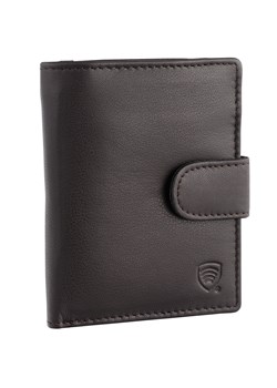 Pionowy portfel męski skórzany z zamkiem na monety oraz ochroną RFID (brązowy) ze sklepu Koruma ID Protection w kategorii Portfele męskie - zdjęcie 186242881