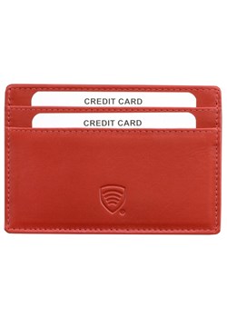 Skórzane etui ochronne na karty kredytowe oraz zbliżeniowe z okienkiem (Czerwony) ze sklepu Koruma ID Protection w kategorii Etui - zdjęcie 186243044