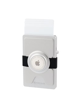 Metalowe etui z wysuwanymi kartami i miejscem na AirTag od Apple (srebrny) ze sklepu Koruma ID Protection w kategorii Etui - zdjęcie 186243400