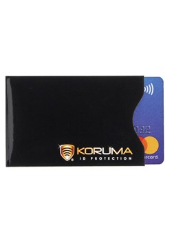 Ekranowane etui chroniące przed nieautoryzowanym odczytem kart zbliżeniowych - kolor czarny złote logo ze sklepu Koruma ID Protection w kategorii Portfele męskie - zdjęcie 186243402