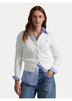 Polo Ralph Lauren Kardigan 211891643001 Biały Regular Fit ze sklepu MODIVO w kategorii Swetry damskie - zdjęcie 186245554