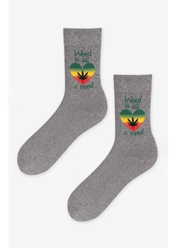 Marilyn szare skarpetki męskie Weed Love 2, Kolor szary, Rozmiar 41-45, Marilyn ze sklepu Primodo w kategorii Skarpetki męskie - zdjęcie 186246583