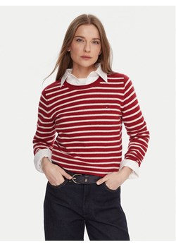 Tommy Hilfiger Sweter WW0WW40264 Czerwony Regular Fit ze sklepu MODIVO w kategorii Swetry damskie - zdjęcie 186247892