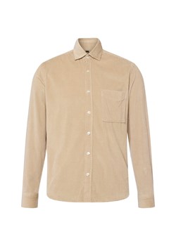 Nils Sundström Męska koszula sztruksowa Mężczyźni Regular Fit Bawełna beżowy jednolity ze sklepu vangraaf w kategorii Koszule męskie - zdjęcie 186249180