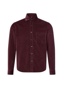 Nils Sundström Męska koszula sztruksowa Mężczyźni Regular Fit Bawełna bakłażanowy jednolity ze sklepu vangraaf w kategorii Koszule męskie - zdjęcie 186249183