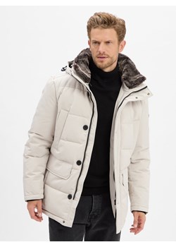 Strellson Męska kurtka zimowa - Piazza Mężczyźni Sztuczne włókno écru jednolity ze sklepu vangraaf w kategorii Kurtki męskie - zdjęcie 186249221