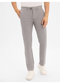 Finshley & Harding Chino - Dylan Slim Fit Mężczyźni Bawełna taupe w kratkę ze sklepu vangraaf w kategorii Spodnie męskie - zdjęcie 186249304