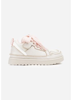Jasnobeżowe Sneakersy Śniegowce z Ocieplaną Wyściółką i Szerokimi Sznurówkami Naleia ze sklepu born2be.pl w kategorii Buty zimowe dziecięce - zdjęcie 186251302