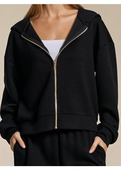 Sinsay - Rozpinana bluza z kapturem soft touch - czarny ze sklepu Sinsay w kategorii Bluzy damskie - zdjęcie 186251982