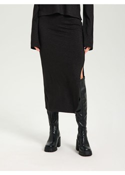 Sinsay - Spódnica midi z gumką w pasie - czarny - id: 996EY-99X - marki Sinsay - 186252140 Sinsay - Spódnica midi z gumką w pasie - czarny ze sklepu Sinsay w kategorii Spódnice - zdjęcie 186252140