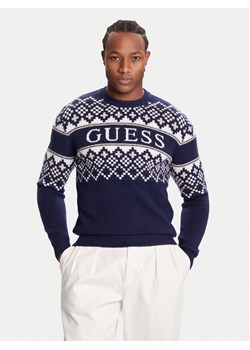 Guess Sweter M5BR61 Z4142 Granatowy Regular Fit ze sklepu MODIVO w kategorii Swetry męskie - zdjęcie 186252600