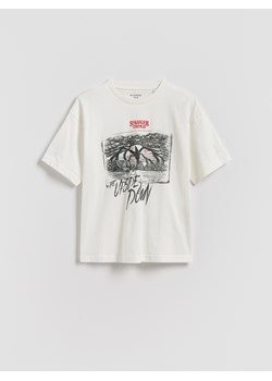 Reserved - T-shirt Stranger Things - złamana biel ze sklepu Reserved w kategorii T-shirty chłopięce - zdjęcie 186254060