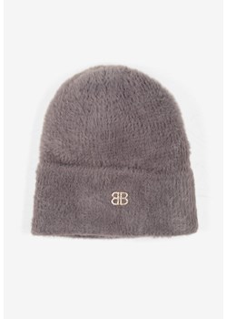 Szara Czapka Beanie z Wiskozą Wełną i Naszywką Zolirra ze sklepu renee.pl w kategorii Czapki zimowe damskie - zdjęcie 186254640