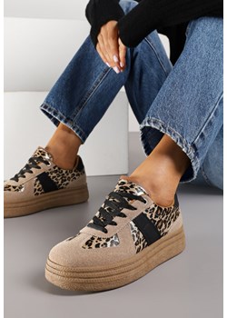 Panterkowe Sneakersy w Stylu Tenisówek na Platformie Gilritisa ze sklepu renee.pl w kategorii Buty sportowe damskie - zdjęcie 186254681