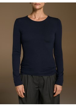 Reserved - Longsleeve z lyocellu i wełny - granatowy ze sklepu Reserved w kategorii Bluzki damskie - zdjęcie 186257201
