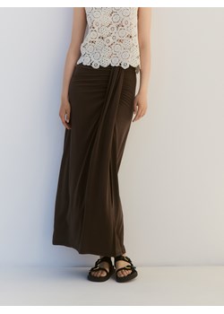 Reserved - Spódnica maxi z modalem - ciemnobrązowy ze sklepu Reserved w kategorii Spódnice - zdjęcie 186260171