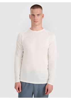 Męski longsleeve do biegania 4F 4FWAW25TFLOM413 - biały - id: 343596 - marki 4F - 186263214 Męski longsleeve do biegania 4F 4FWAW25TFLOM413 - biały ze sklepu Sportstylestory.com w kategorii T-shirty męskie - zdjęcie 186263214
