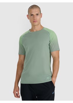 Męska koszulka do biegania 4F 4FWAW25TFTSM1506 - oliwkowa ze sklepu Sportstylestory.com w kategorii T-shirty męskie - zdjęcie 186263440