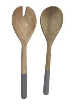 Ard&apos;time Sztućce sałatkowe &quot;Sasebo&quot; w kolorze brązowo-szarym - dł. 30 cm ze sklepu Limango Polska w kategorii Sztućce - zdjęcie 186264223
