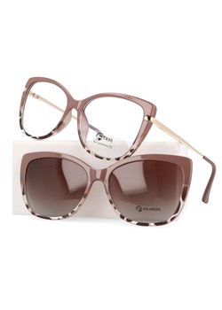 Damskie okulary do komputera z nakładką przeciwsłoneczną Clip-on 25114C ze sklepu Stylion w kategorii Okulary zerówki damskie - zdjęcie 186265612